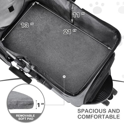 3 Wheels Pet Dog Cat Stroller for Small Medium Dogs and Cats, Lightweight Foldable Jogger Stroller w/Storage Basket and Cup Holder, Gray