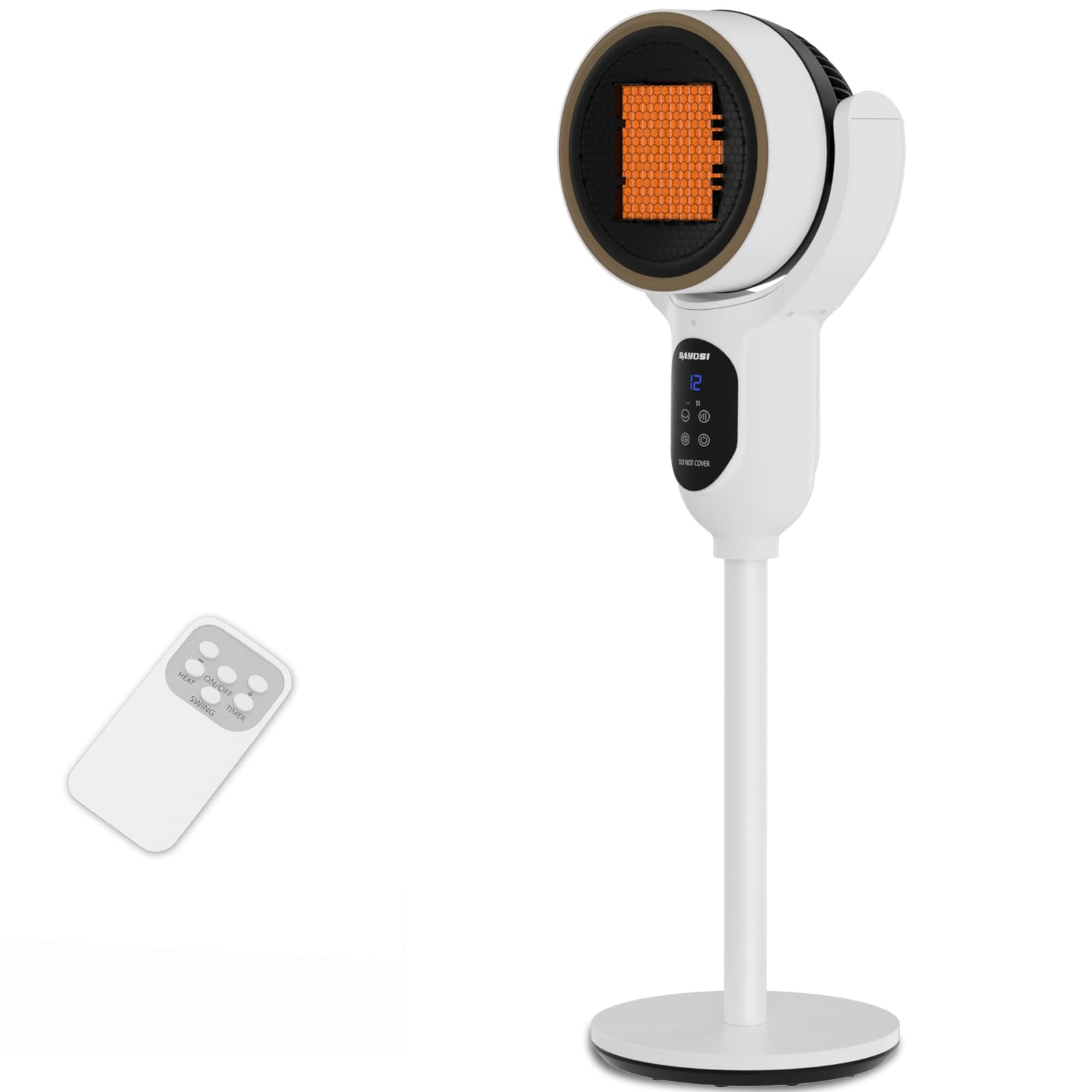 1500W Electric Space Heater for Bedroom Home Office Room Space Up to 1200 sq. ft with Automatic Swing,Timer,Adjustable Thermostat