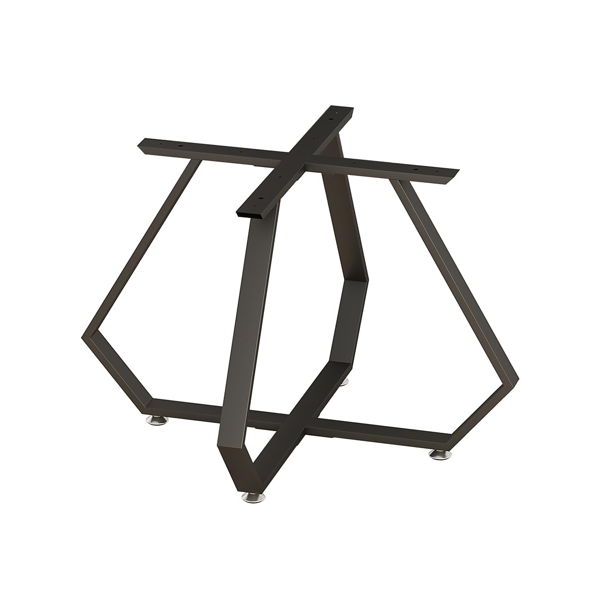 28 Inch Dinning Table Legs,Metal Diamond Shape Coffee Table Base with Suction Cups, Heavy Duty Desk Base for Marble,Glass,Wood Top,DIY Furniture Legs for Home,Kitchen (Black)