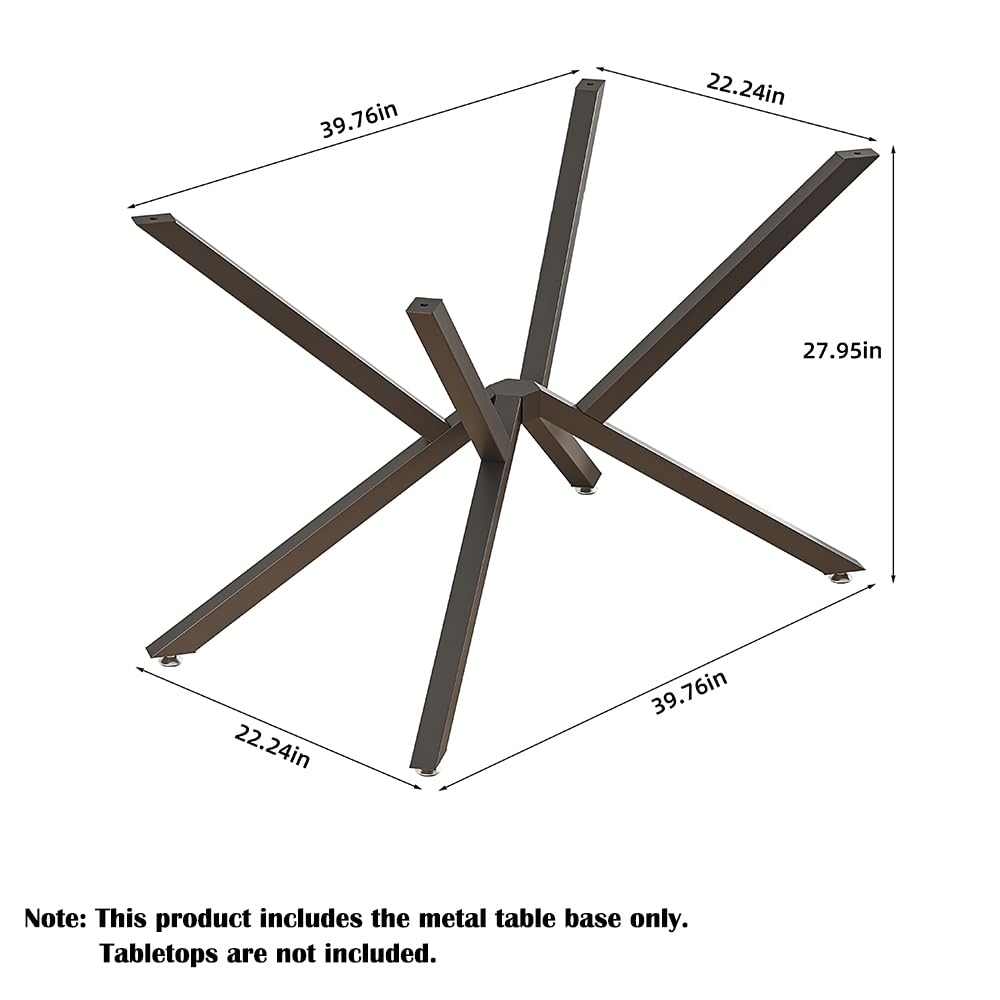 30 Inch Metal Table Base for Dining Room, Heavy Duty Table Legs for Glass, Marble, and Wood Tops, Furniture Legs for Home,Kitchen,Office (Black)