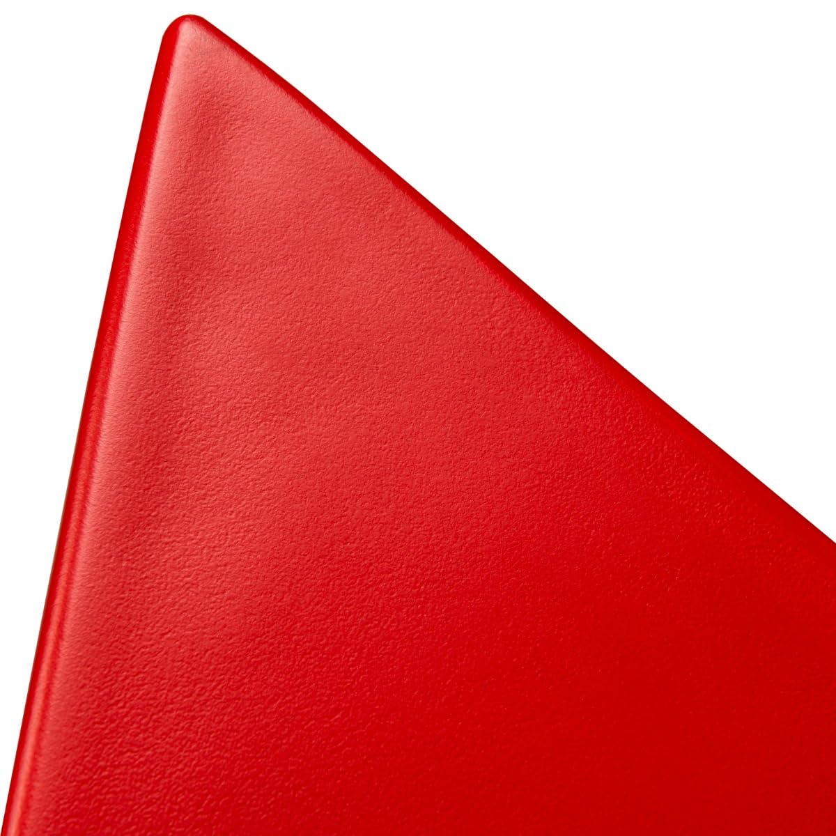 15.75" Triangular Side Table, Stackable Plastic Accent End Table for Indoor & Outdoor Use, Weather-Resistant Modern Patio & Living Room Table, Set of 4, Red