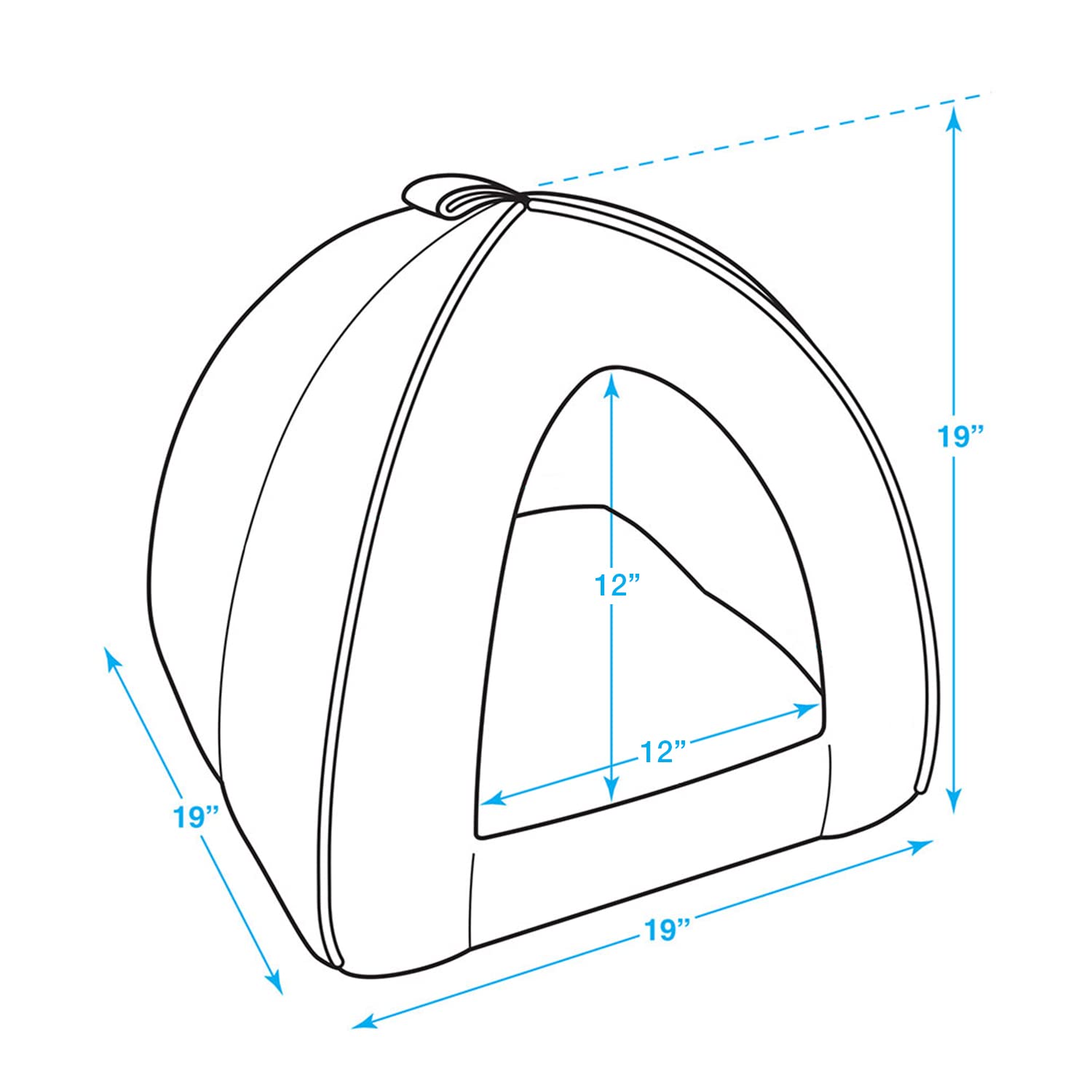 Dog House Bed Crate Mat Tent Indoor Round Soft Plush for Small, Medium, and Large Breeds - Gray Lattice, 19 x 19 x H:19"