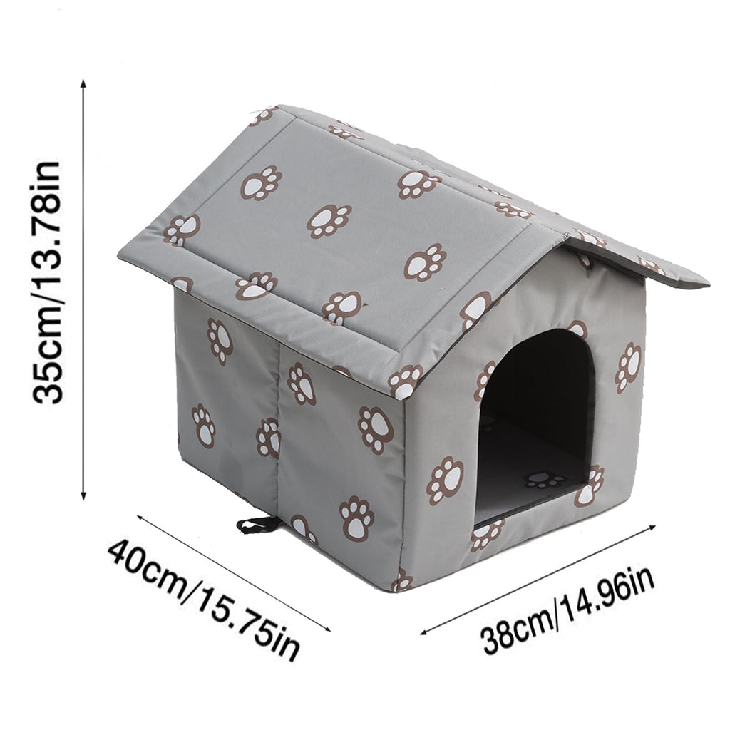 Outdoor Cat House, Cat Houses for Outdoor Cats, Weatherproof Warm and Insulated Cat House with Transparent Curtain Pet House, Stray Cats Shelter