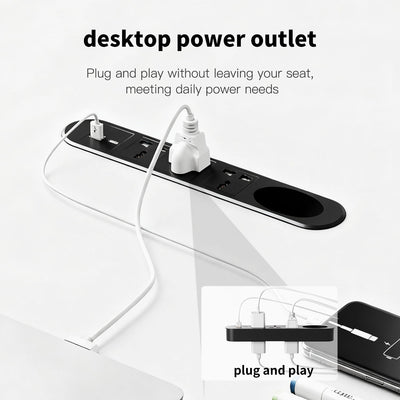 Writing Computer Desk, 60-Inch Large Executive Desk Office Workstation with Chrome-Plated Legs and Built-in Power Outlet, Writing Table Business Furniture, Modern Minimalist Style for Home Office