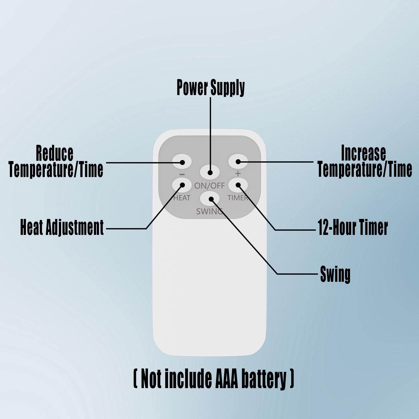 1500W Electric Space Heater for Bedroom Home Office Room Space Up to 1200 sq. ft with Automatic Swing,Timer,Adjustable Thermostat