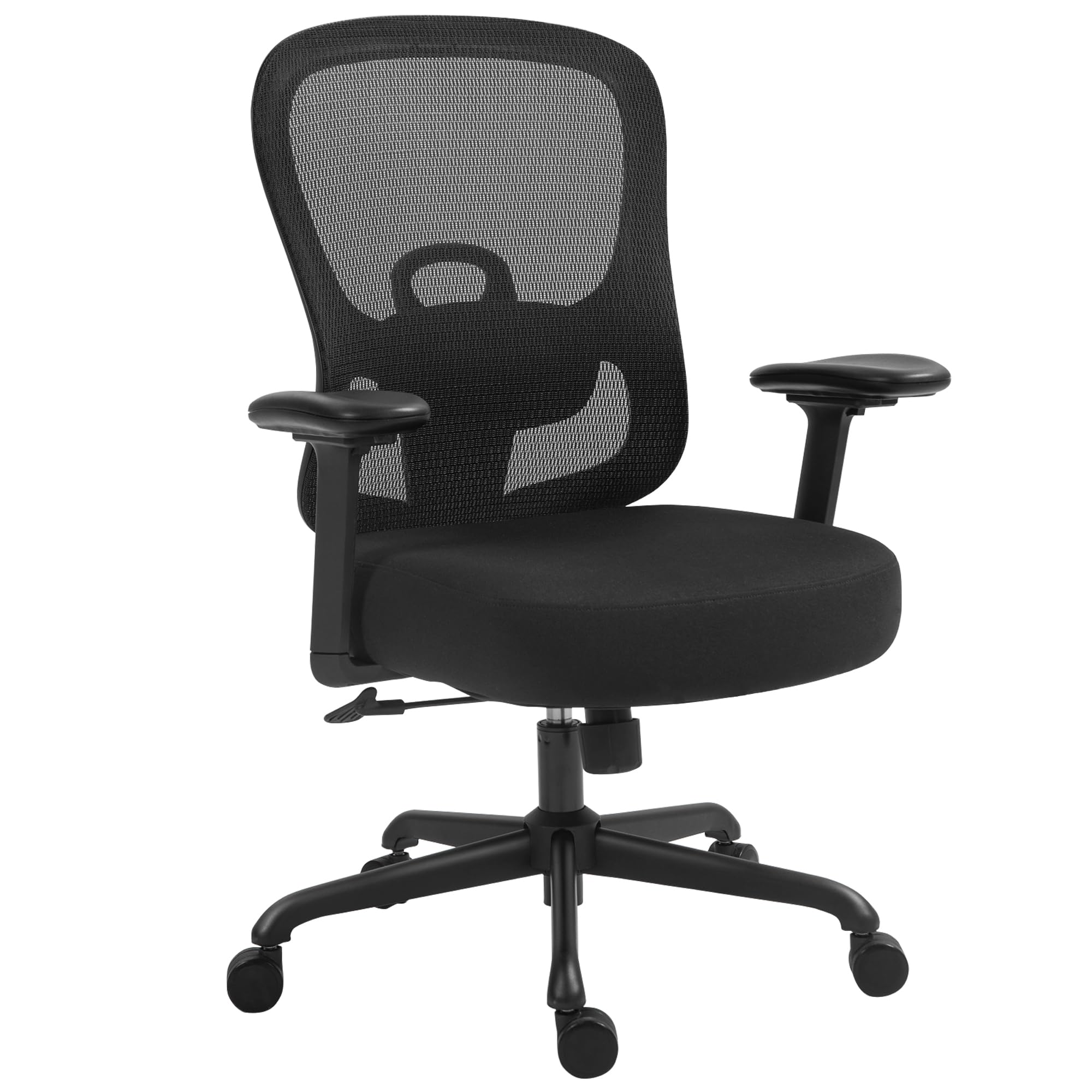 Ergonomic Office Chair,Home Desk Chair with Mesh Back,Adjustable Lumbar Support,Built-in Springs Wide Seat,Executive Task Chair with 3-D Big Armrests,Tilt Function,Computer Desk Chair