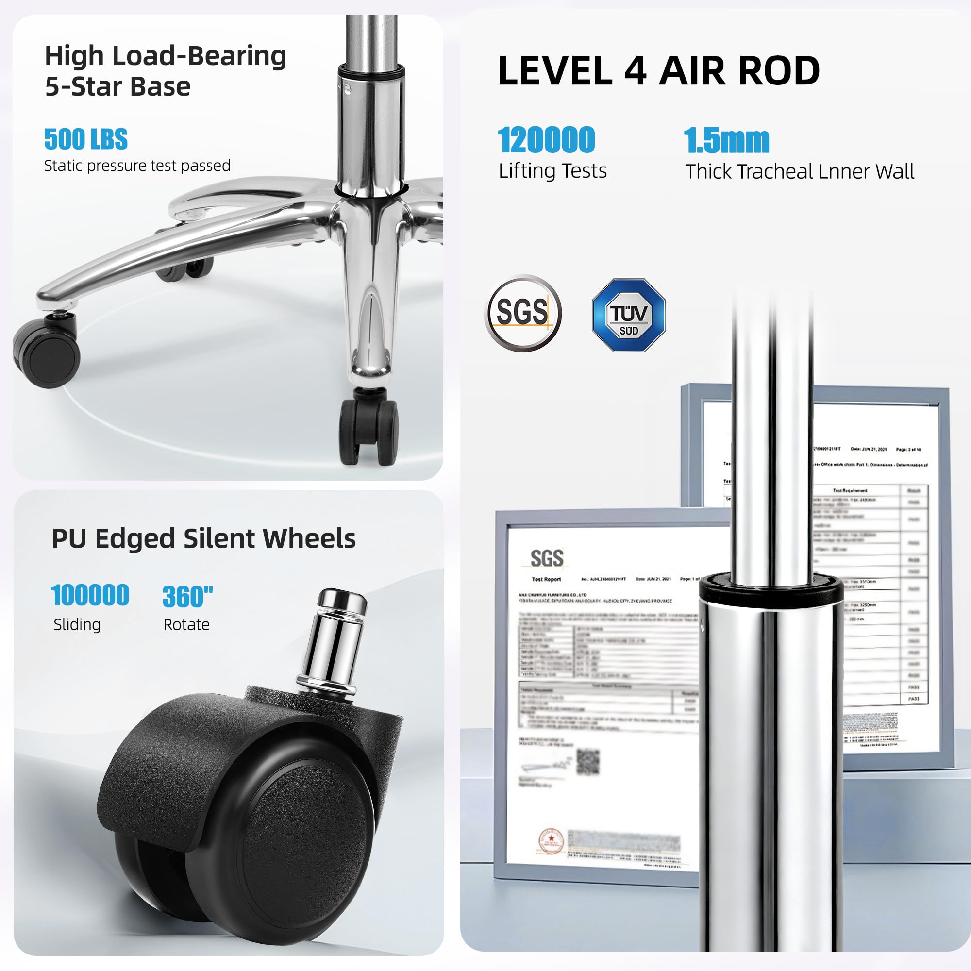 Office Chair, 5D Flip Arm Ergonomic Desk Chair with Adjustable Lumbar Support for Back Pain, Extra Wide 500LBS Comfy Big and Tall Office Chair, Executive Leather Computer Game Chair for Heavy People