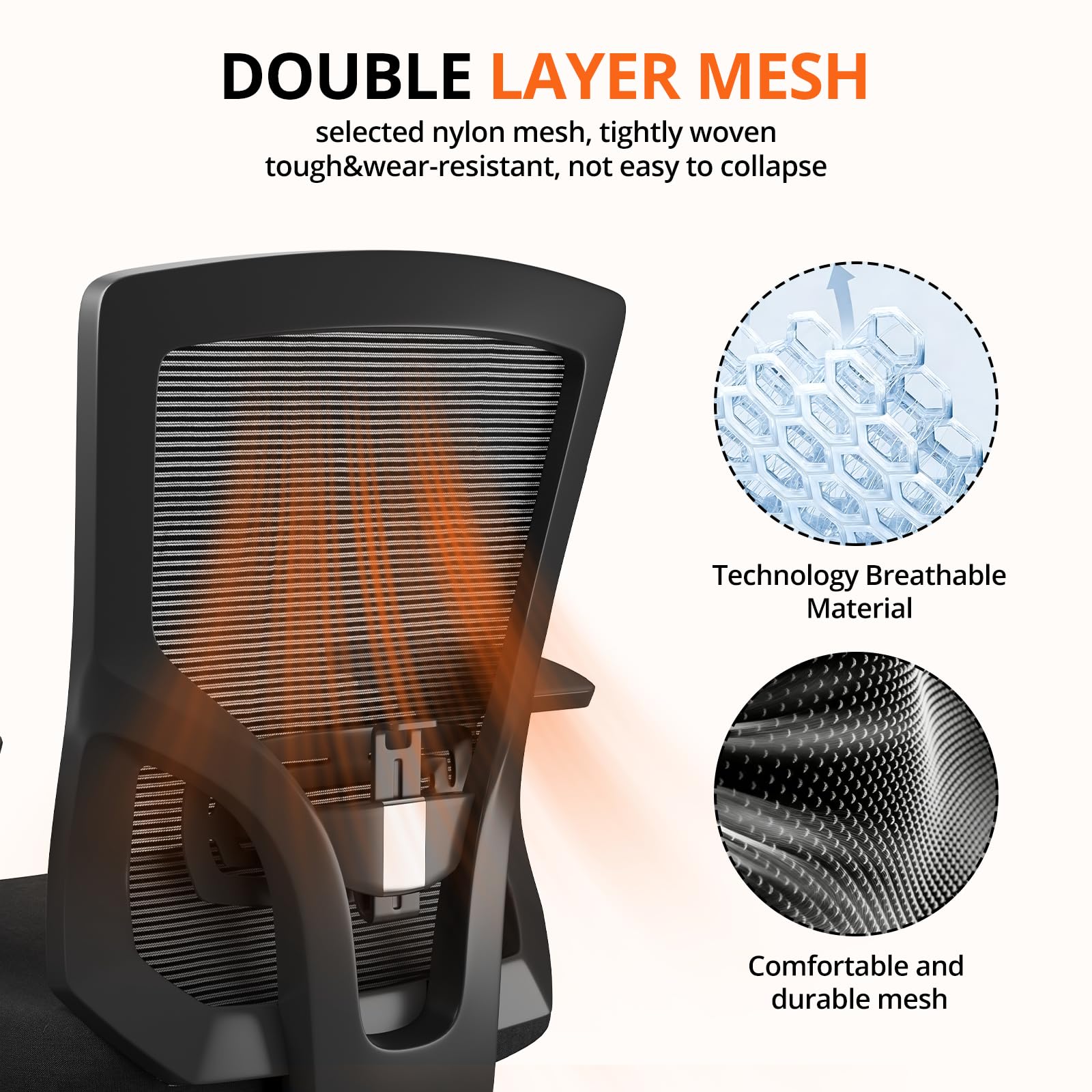 500 lbs Big and Tall Office Chair, Heavy Duty Mesh Desk Chairs with Comfort Spring-Supported Extra-Wide Seat Cushion, 3D Armrests, Ergonomic Breathable Computer Chair for Heavy People