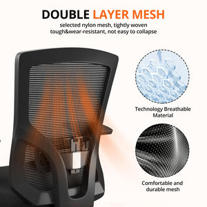 500 lbs Big and Tall Office Chair, Heavy Duty Mesh Desk Chairs with Comfort Spring-Supported Extra-Wide Seat Cushion, 3D Armrests, Ergonomic Breathable Computer Chair for Heavy People