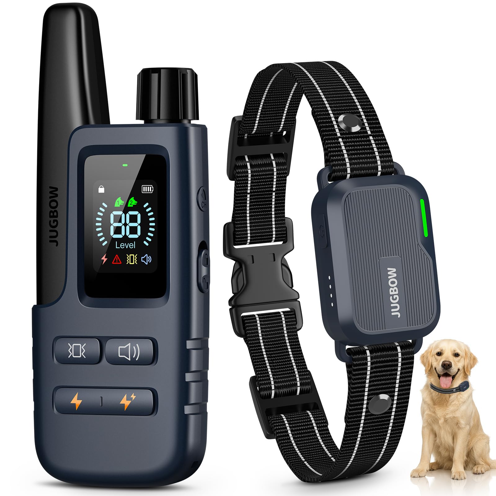 Dog Shock Collar - 4500FT Dog Training Collar with Remote, IPX8 Waterproof Electric Dog Collar with 4 Training Modes, Rechargeable eCollar for 10-120lbs Small Medium Large Dogs(NBU)