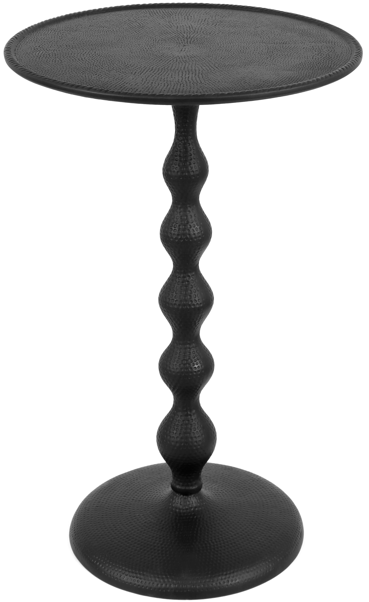 Round Metal End Tables for Living Room, Modern Metal Accent, Modern Side Table, Bedroom Nightstand, Small Coffee, Space-Saving, Easy Assembly 14.5" (Black)