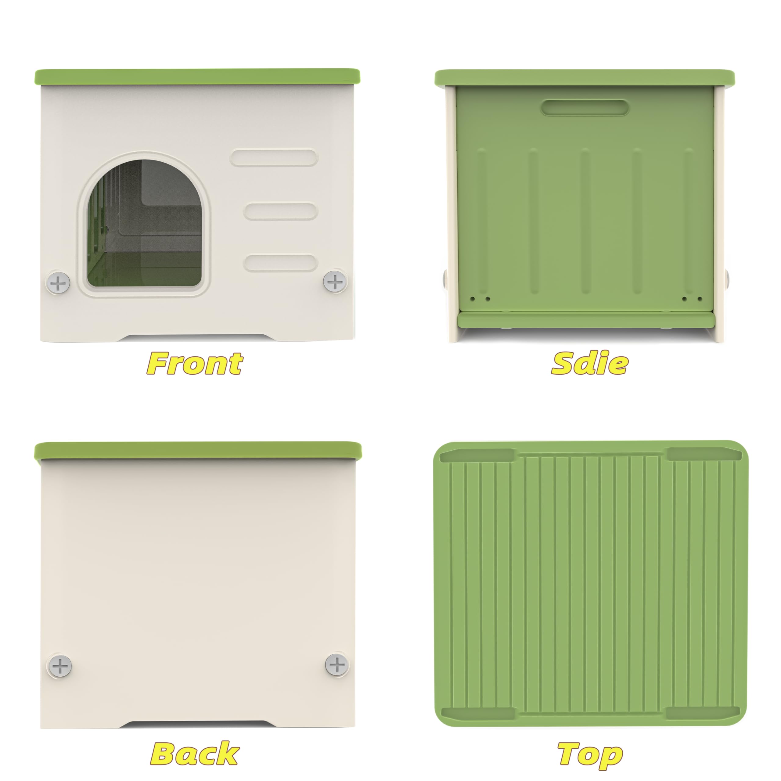 Stackable Cat House for Outdoor Indoor Use, Feral Cat Shelter Weatherproof Waterproof Elevated (Medium)