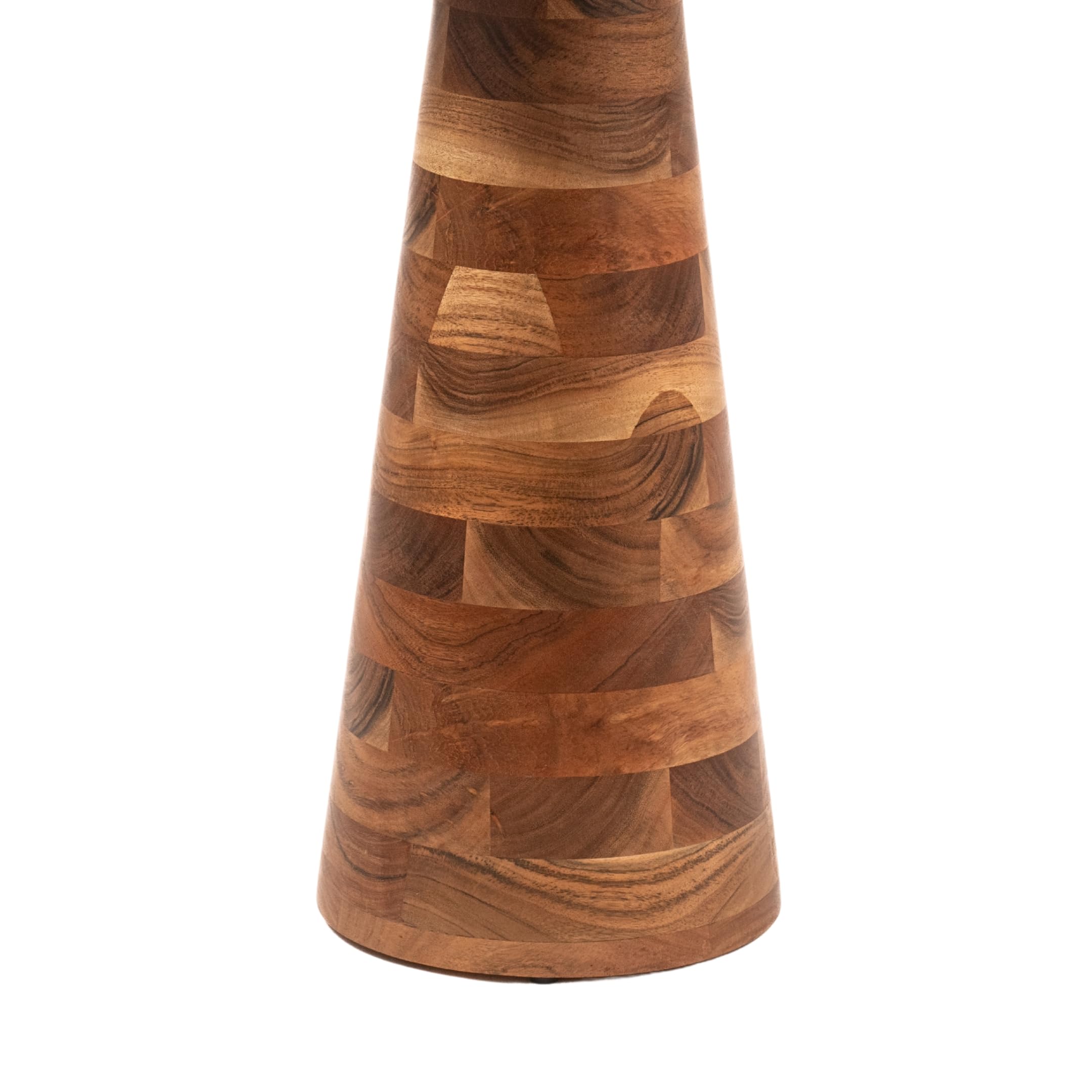 Mid-Century Farmhouse Cottagecore Accent End Table, Solid Wood Side Table with Tray Top,Pedestal Martini Table, Handmade Plant Stand Rustic Drink Table for Living Room, Bedroom, Natural,Assembled