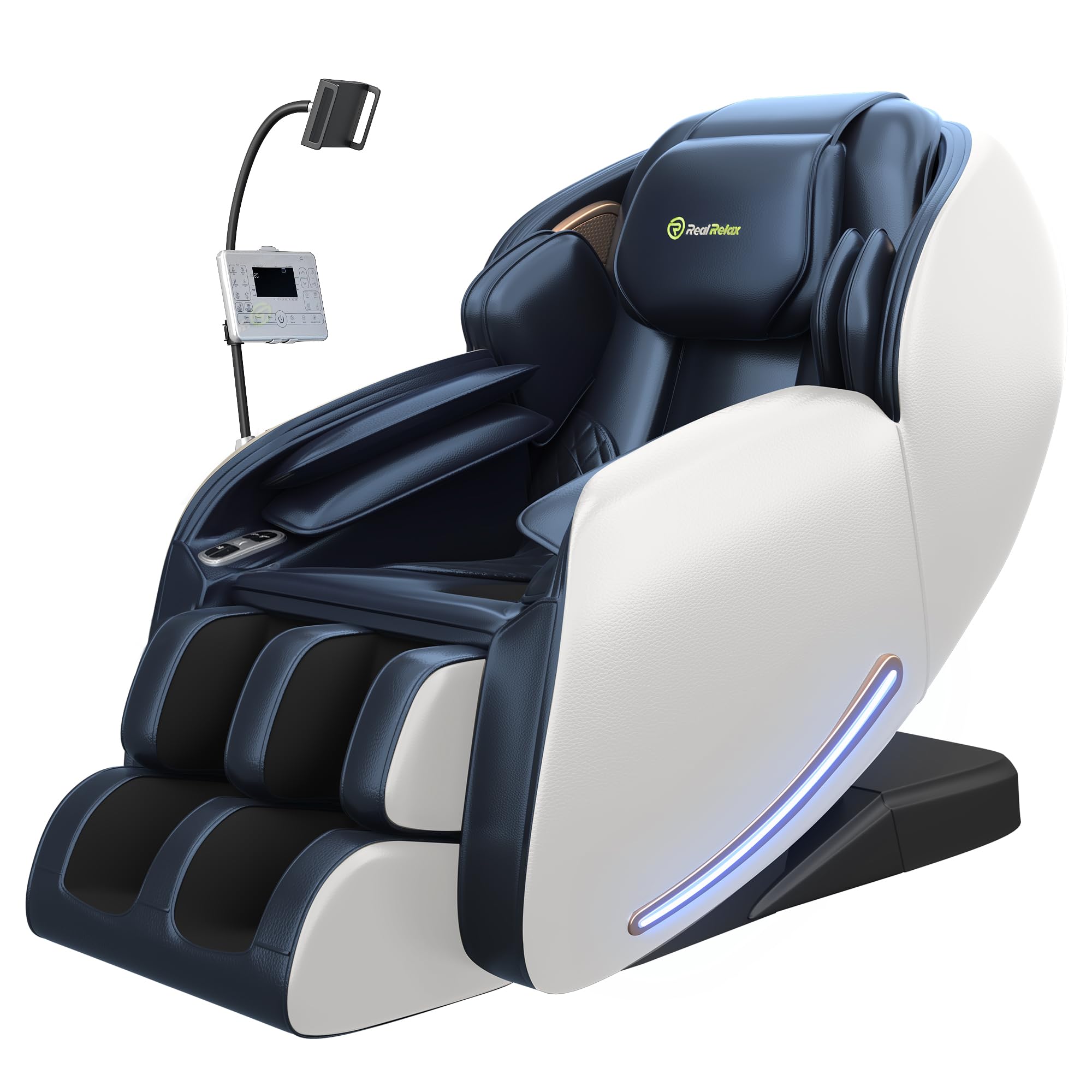 2026 Massage Chair Full Body, Zero Gravity SL-Track Massage Recliner with Added Phone Controller and Holder, Pause Button,Upgraded LCD Screen，APP Control and Child Lock, Favor-06, Blue