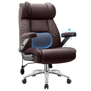 Office Desk Chair, Big and Tall Executive Office Computer Chair, Extra Wide 500LBS Heavy Duty Office Chair, High Back Ergonomic Office Gaming Chair with Adjustable Lumbar Support & 5D Flip Arms
