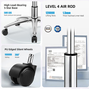 Office Desk Chair, Big and Tall Executive Office Computer Chair, Extra Wide 500LBS Heavy Duty Office Chair, High Back Ergonomic Office Gaming Chair with Adjustable Lumbar Support & 5D Flip Arms