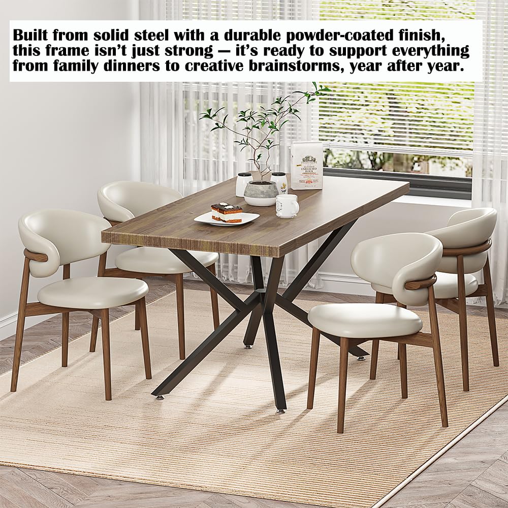 30 Inch Metal Table Base for Dining Room, Heavy Duty Table Legs for Glass, Marble, and Wood Tops, Furniture Legs for Home,Kitchen,Office (Black)