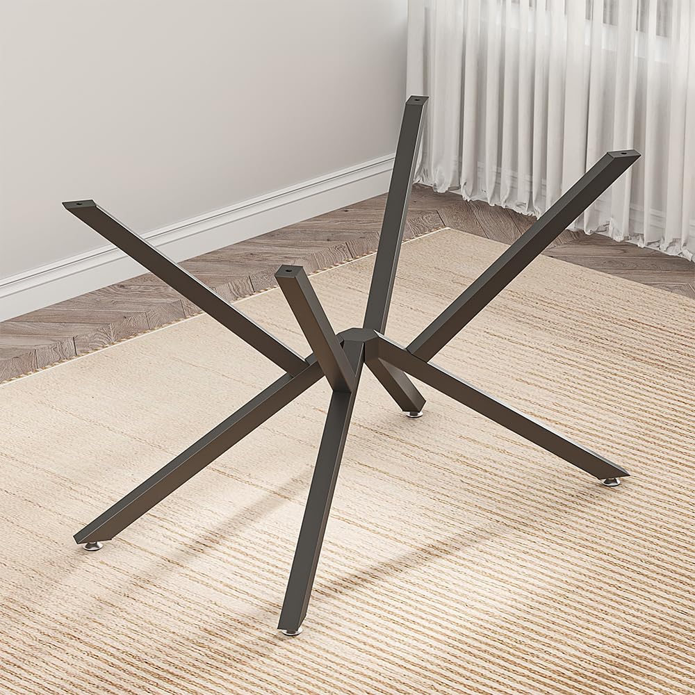 30 Inch Metal Table Base for Dining Room, Heavy Duty Table Legs for Glass, Marble, and Wood Tops, Furniture Legs for Home,Kitchen,Office (Black)