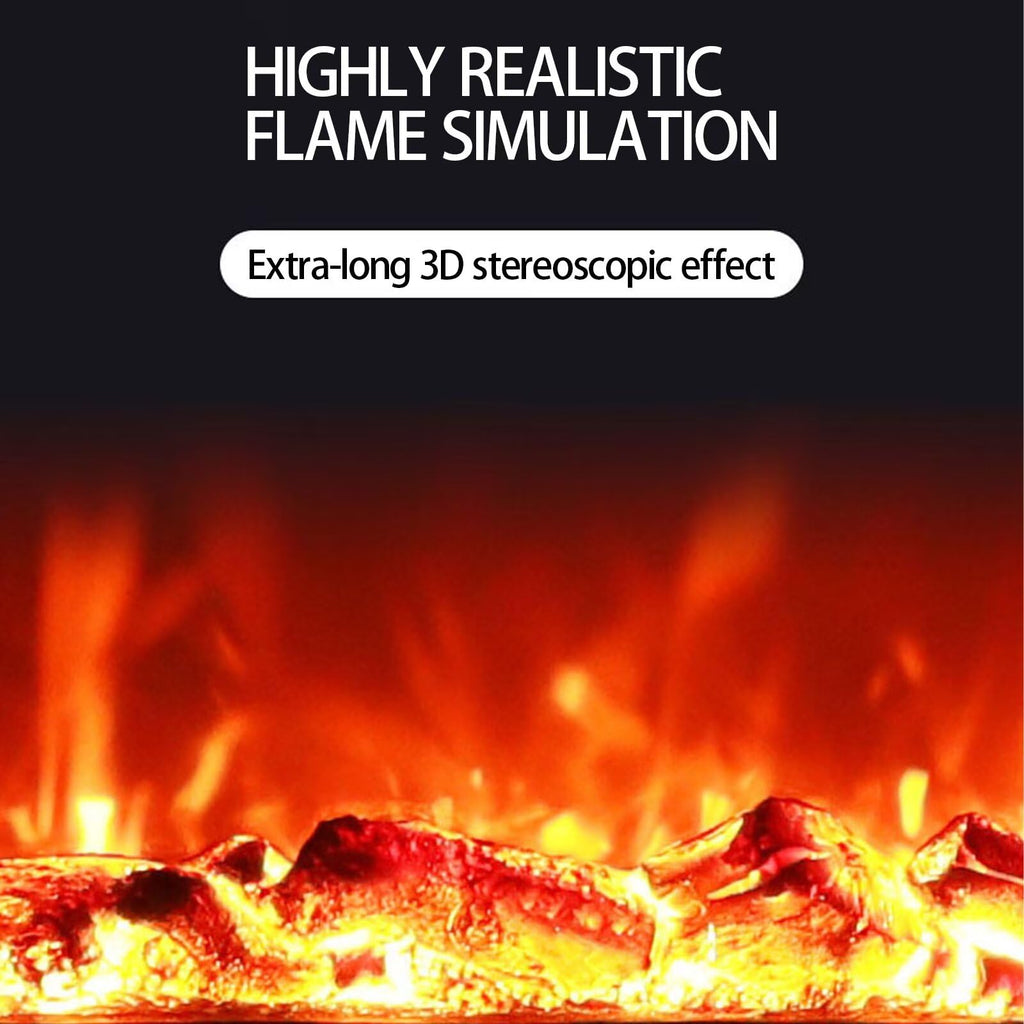 Electric Fireplace - Indoor Electric Fireplace with Mantel Includes White Modern Style, Freestanding TV Stand with Decorative Faux Flame & Curved Corner for Living Room