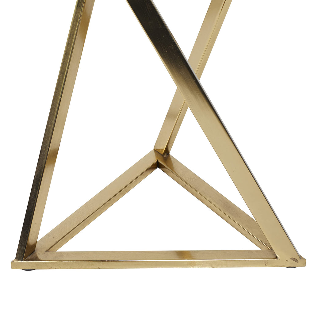 Metal Side End Accent Table End Table with Marble Top, Set of 2 Side Table 14"W, 24"H, Gold