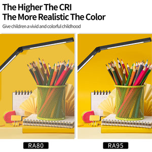 LED Desk Lamp with Clamp, Architect Desk Lamp with Dual Light and Adjustable Swing Arm, Clip-on Eye-Care 4 CCT Modes & 5 Brightness Levels Table Light Modern Computer Lighting for Home Office