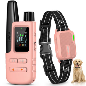 Dog Shock Collar - 4500FT Dog Training Collar with Remote, IPX8 Waterproof Electric Dog Collar with 4 Training Modes, Security Lock, Rechargeable eCollar for 10-120lbs Dogs(Pink)