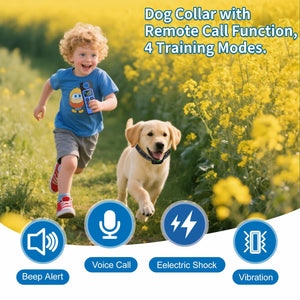 Dog Training Collar with 4 Training Modes, 4900Ft Remote Electronic Dog Shock Collar, Electric Shock Collar for Small Medium Large Dogs