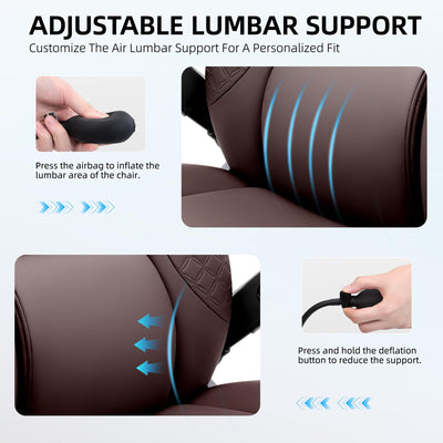 Office Desk Chair, Big and Tall Executive Office Computer Chair, Extra Wide 500LBS Heavy Duty Office Chair, High Back Ergonomic Office Gaming Chair with Adjustable Lumbar Support & 5D Flip Arms