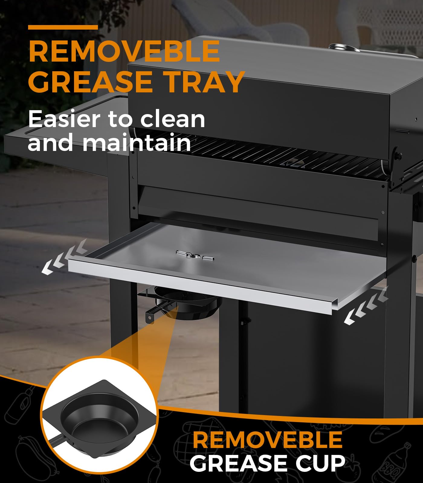 2-Burner Propane Gas BBQ Grill, 20,000 BTU Stainless Steel Grill with Side Shelves and Wheels, Portable Outdoor Grill for Patio, Backyard, Garden, or Camping Cooking