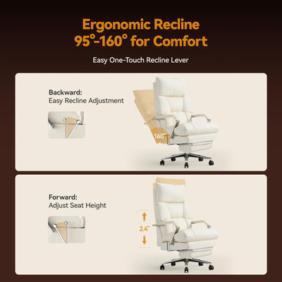 160° Reclining Office Chair with Footrest, 10