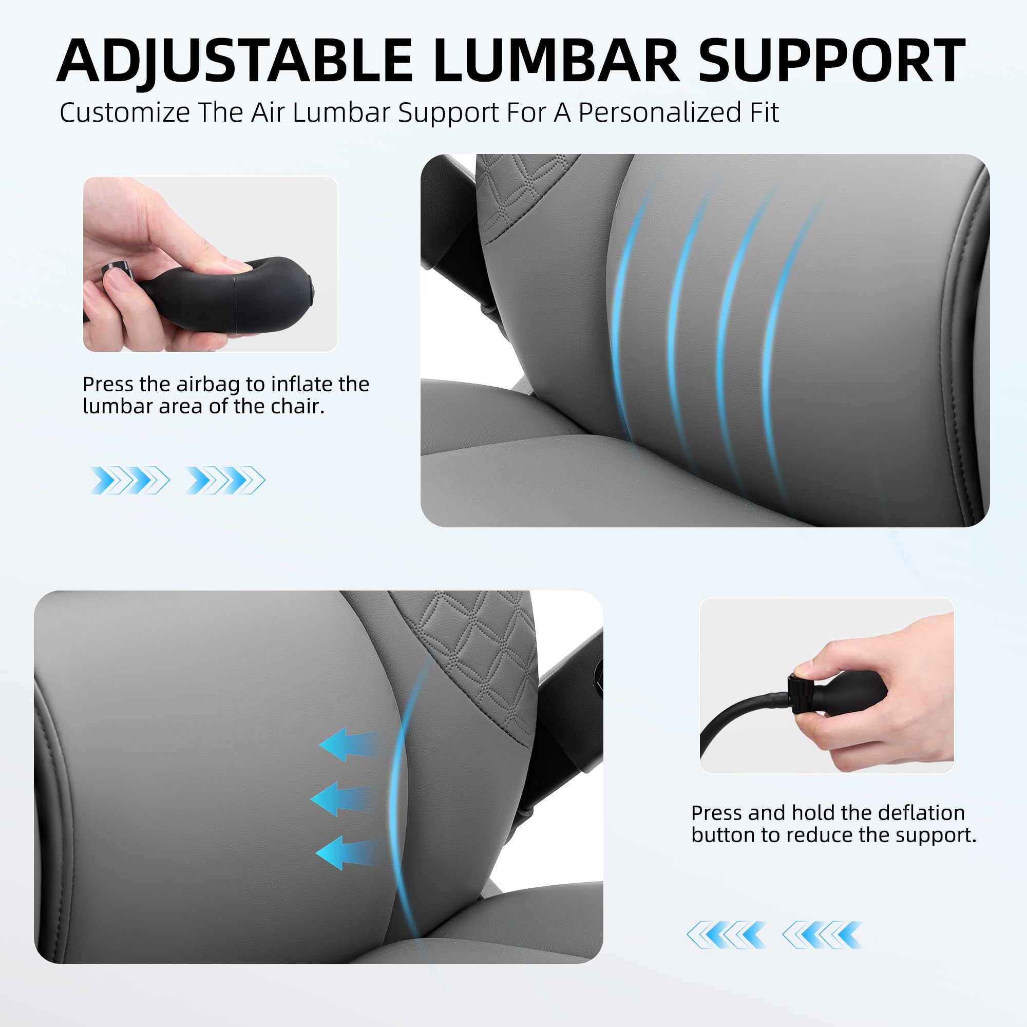 Office Chair, 5D Flip Arm Ergonomic Desk Chair with Adjustable Lumbar Support for Back Pain, Extra Wide 500LBS Comfy Big and Tall Office Chair, Executive Leather Computer Game Chair for Heavy People