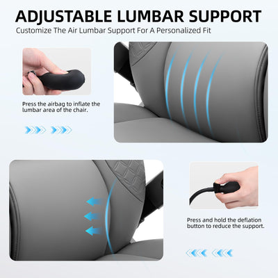 Office Chair, 5D Flip Arm Ergonomic Desk Chair with Adjustable Lumbar Support for Back Pain, Extra Wide 500LBS Comfy Big and Tall Office Chair, Executive Leather Computer Game Chair for Heavy People