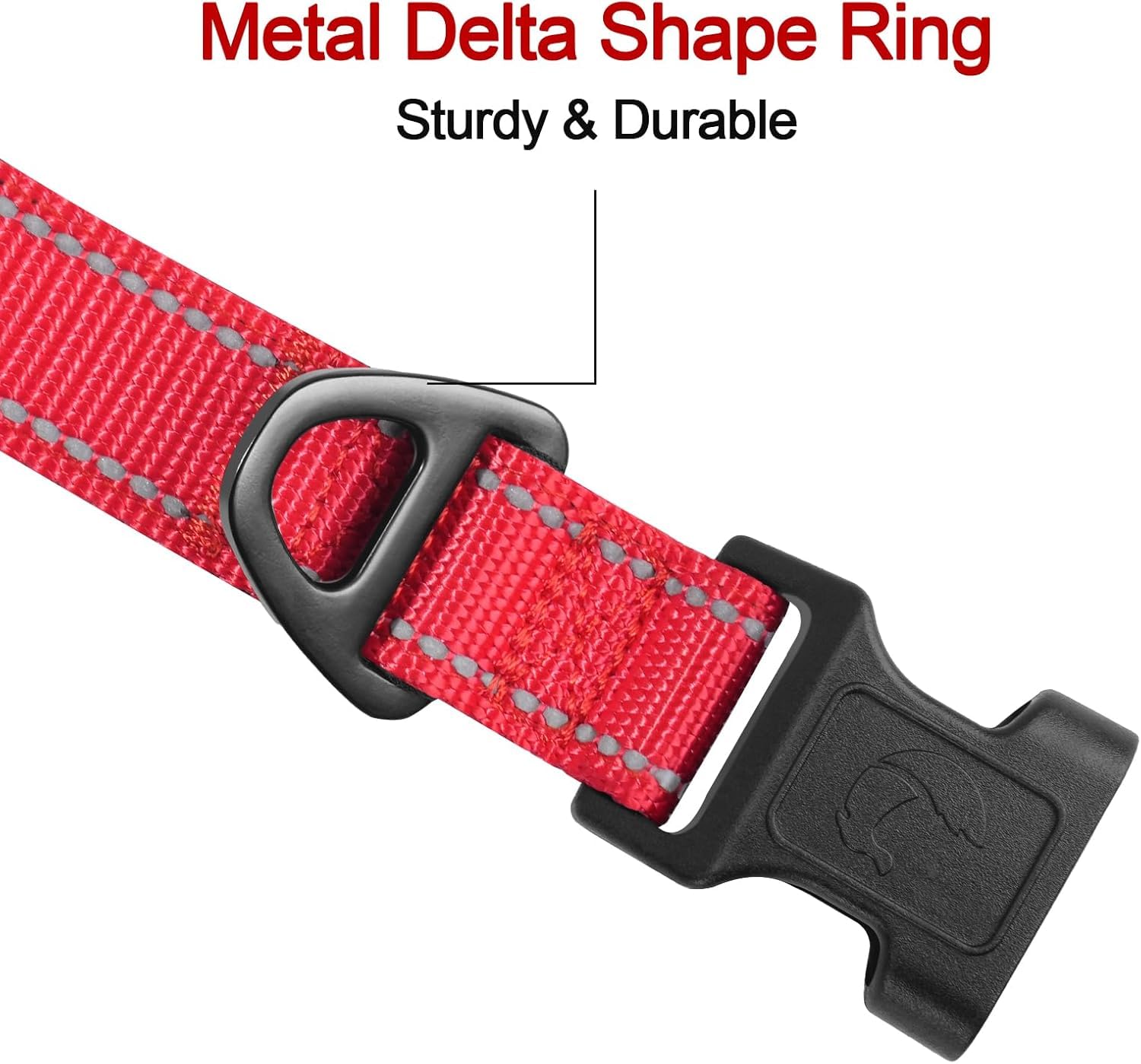 Reflective Dog Collar,Soft Neoprene Padded Breathable Nylon Pet Collar Adjustable for Medium Dogs,Red,M