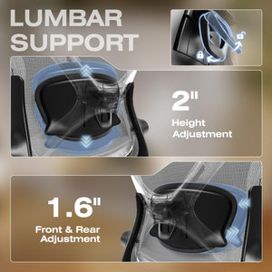 Ergonomic Mesh Office Chair with Footrest, Big and Tall Hone Desk Chair with 5D Flip-Up Arms, Adjustable 3D Lumbar Support,Gaming & Executive Computer Chairs