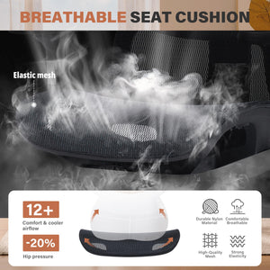 Ergonomic Office Chair with Footrest-Mesh Desk Chair with Adjustable Headrest, 5D Armrests, 3D Lumbar Support & Adjustable Backrest, High Back Swivel Computer Chairs, Heavy Duty Metal Base 400lbs