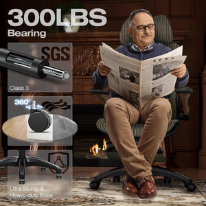 Ergonomic Office Chair with Footrest, Big and Tall Home Desk Chair with 5D Flip-Up Arms, Adjustable 3D Lumbar Support,High Back Rolling Computer Chair, Swivel Mesh Chairs (Coffee Break)