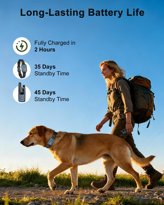 Dog Shock Collar - 4500FT Dog Training Collar with Remote, IPX8 Waterproof Electric Dog Collar with 4 Training Modes, Security Lock, Rechargeable eCollar for 10-120lbs Dogs(DBU)