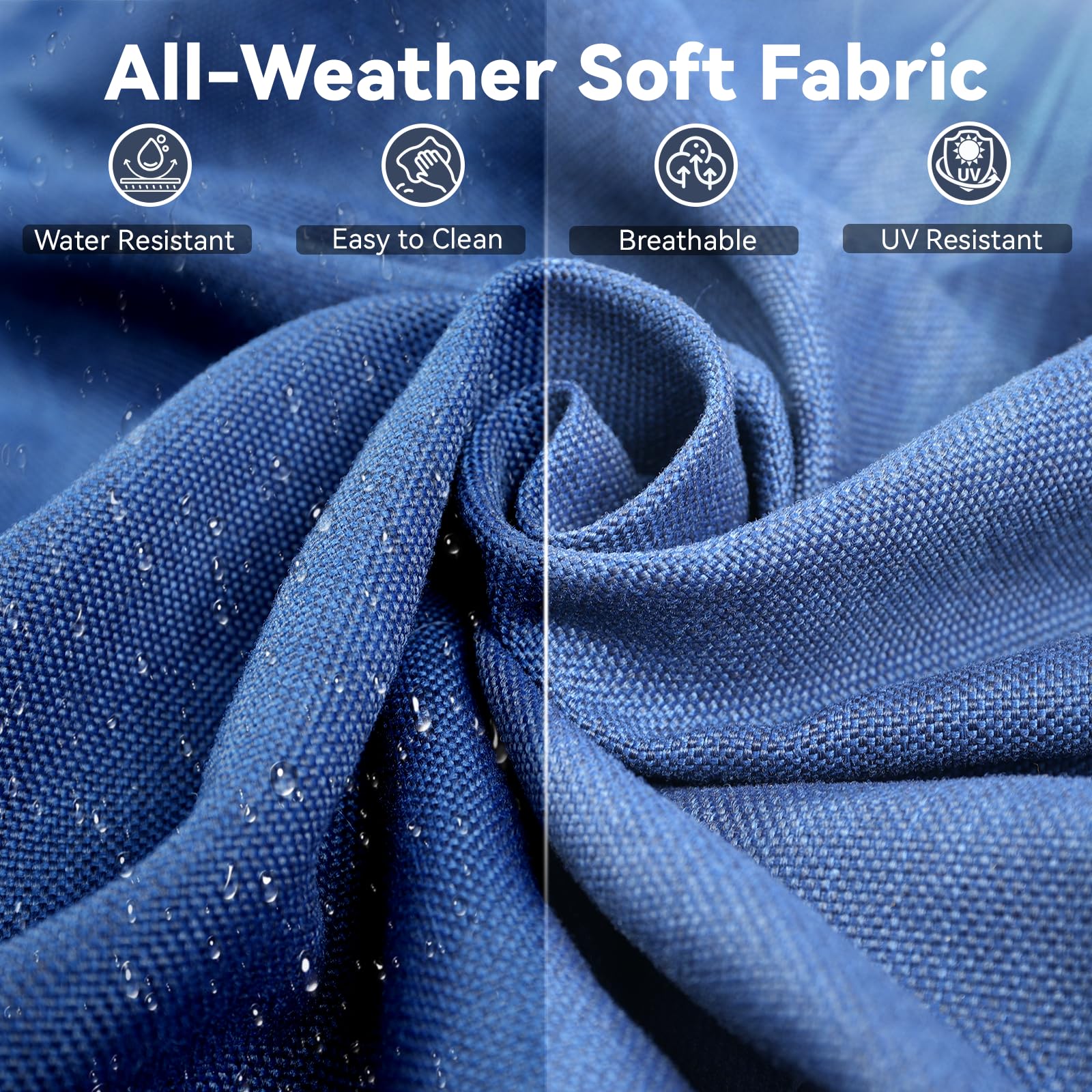 10 Piece Patio Furniture Set-High Back Outdoor Furniture Set Sectional Sofa with Wicker Swivel Patio Chairs,Comfy Cushions Ottomans for Porch Balcony Patio Deck Grey/Blue