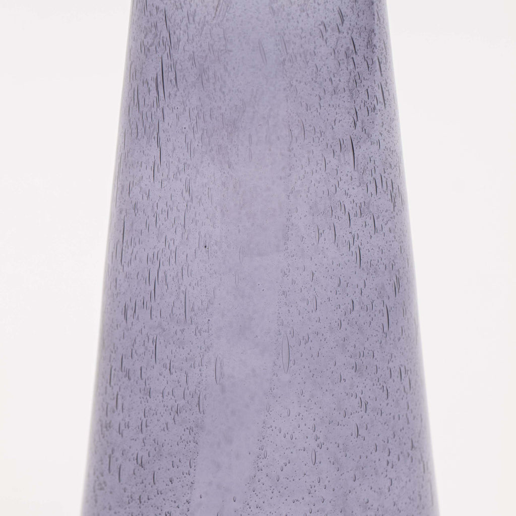 Modern Decorative Round Drink Table with Glass Base and Top with Gold Metal Accent, Martini, Gold Pedestal Table, Tall Side Table, Small Space end Table, for Living Room & Bedroom, Purple,Assembled