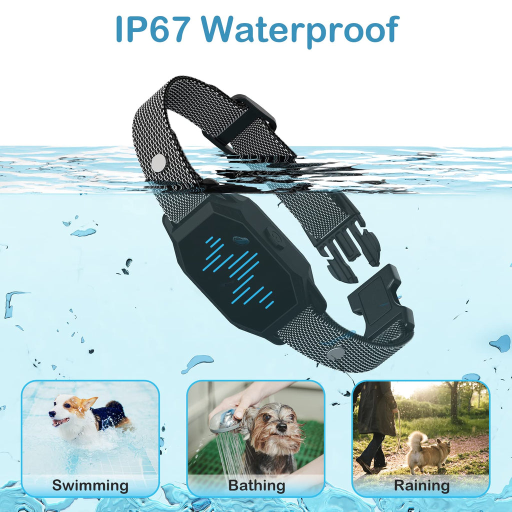 Dog Training Collar, Dog Shock Collar with Remote Control, 2500FT and 4 Training Modes Beep, Vibration, Electric Shock, IP67 Waterproof Rechargeable E-Collar for All Breed