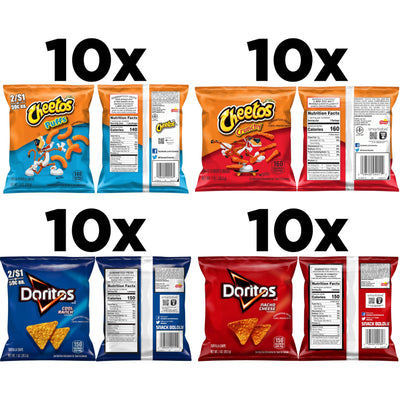 Frito-Lay Doritos & Cheetos Mix Variety Pack, 2.42 Pounds, (Pack of 40)