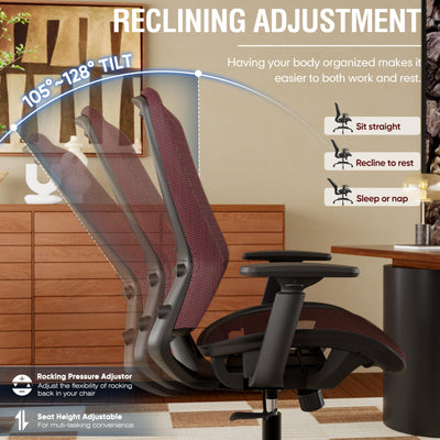 Office Chair,Ergonomic Computer Desk Chair,Sturdy Task Chair- Adjustable Lumbar Support & Armrests,Tilt Function,Comfort Wide Seat,Swivel Home Office Chair