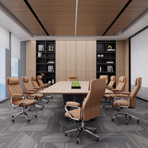 Okeysen Executive Office Chair, Modern Leather Chair with Headrest & Lumbar Support, High Back Ergonomic Chair with Padded Armrests & Seat, Height Adjustable Swivel Rolling Chair for Home Office.