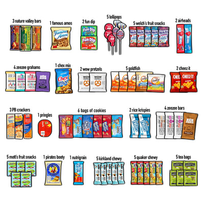 110ct Snack Box Snacks Variety Pack for Adults - Gift Basket - Easter - College Back to School