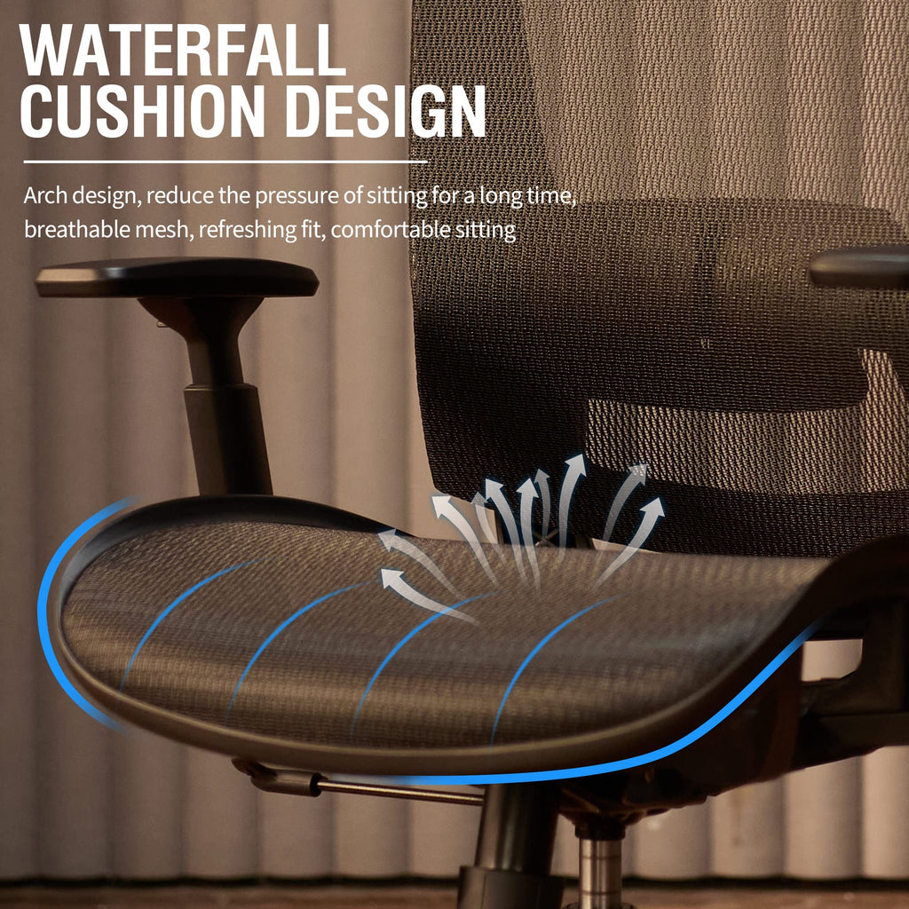 Office Chair,Ergonomic Computer Desk Chair,Sturdy Task Chair- Adjustable Lumbar Support & Armrests,Tilt Function,Comfort Wide Seat,Swivel Home Office Chair (Black)