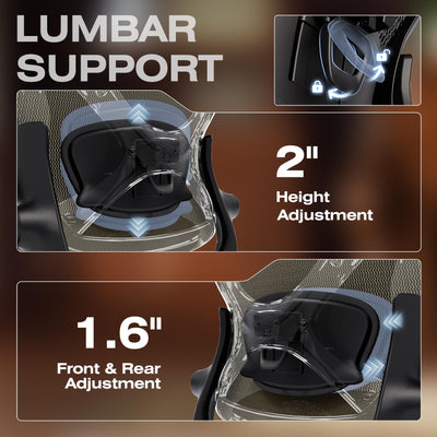 Ergonomic Office Chair with Footrest, Big and Tall Home Desk Chair with 5D Flip-Up Arms, Adjustable 3D Lumbar Support,High Back Rolling Computer Chair, Swivel Mesh Chairs (Coffee Break)