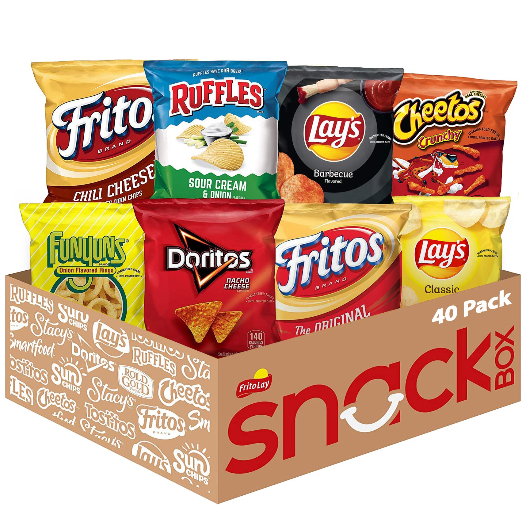 Frito-Lay Variety Packs, Party Mix, Single Serve Bags, 2.41 Pounds (40 Pack)