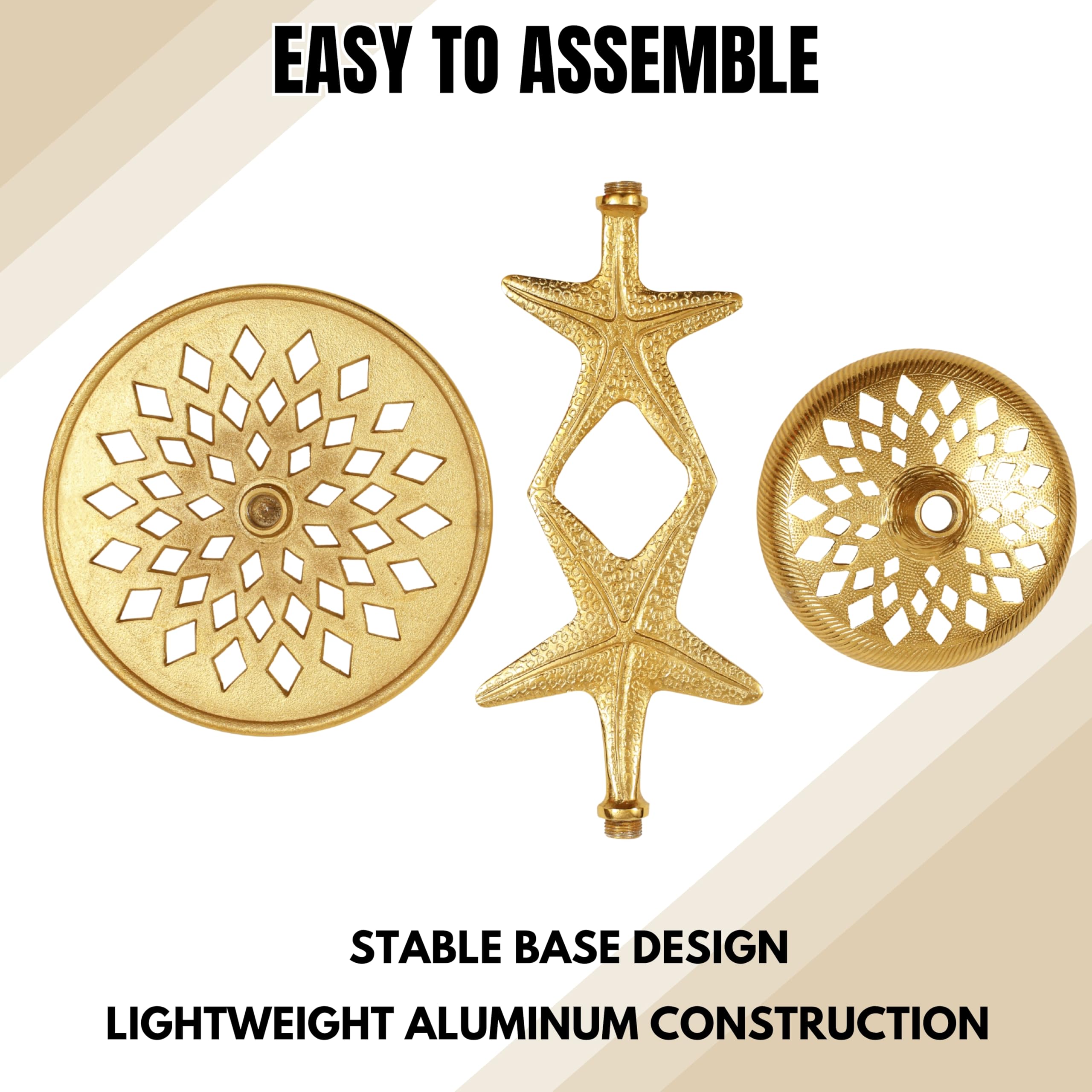 Metal End Table for Bedroom Living Room Home, Office, Indoor and Outdoor Side Table Pedestal End Tables (Gold) - 15 x 19