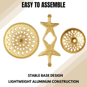 Metal End Table for Bedroom Living Room Home, Office, Indoor and Outdoor Side Table Pedestal End Tables (Gold) - 15 x 19