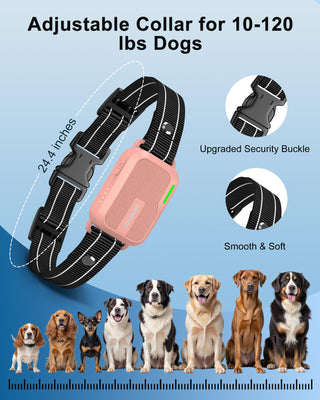 Dog Shock Collar - 4500FT Dog Training Collar with Remote, IPX8 Waterproof Electric Dog Collar with 4 Training Modes, Security Lock, Rechargeable eCollar for 10-120lbs Dogs(Pink)